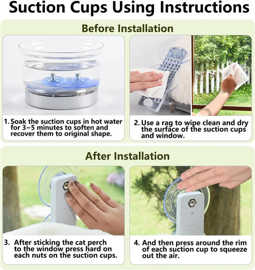 Cordless Cat Window Perch | Suction Cup Hammock