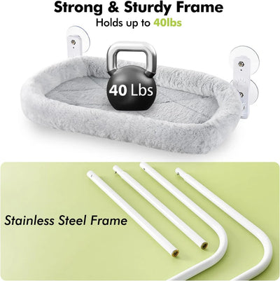 Cordless Cat Window Perch | Suction Cup Hammock