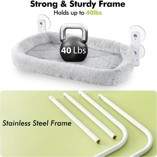 Cordless Cat Window Perch | Suction Cup Hammock