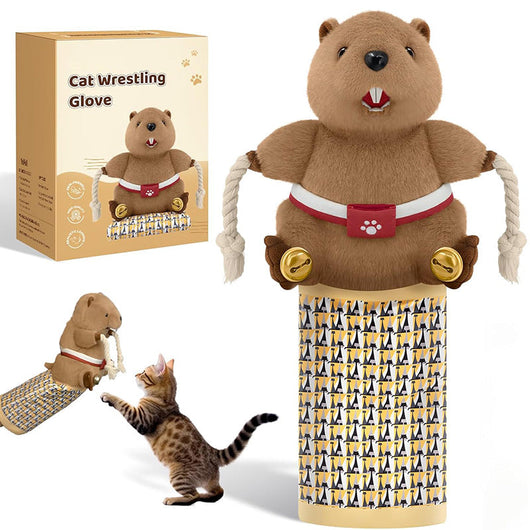 Cat Wrestling Glove | Plush Mouse Puppet Toy