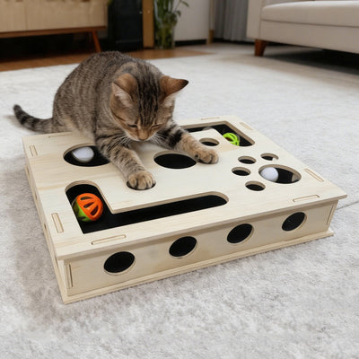 Cat Nail Filing Box | Wood Puzzle, No Clippers