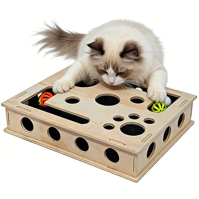 Cat Nail Filing Box | Wood Puzzle, No Clippers