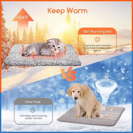 Self-Warming Pet Pad | No Electricity, 5 Sizes