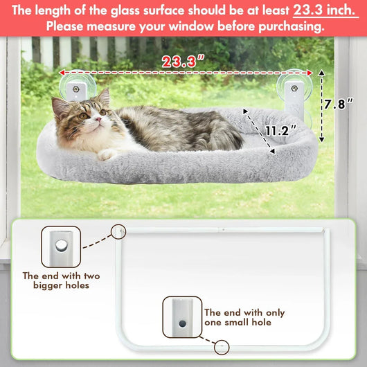 Cordless Cat Window Perch | Suction Cup Hammock