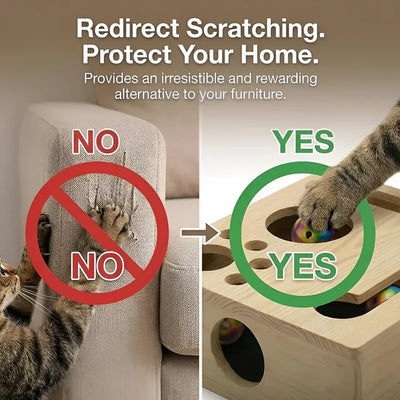 Cat Nail Filing Box | Wood Puzzle, No Clippers